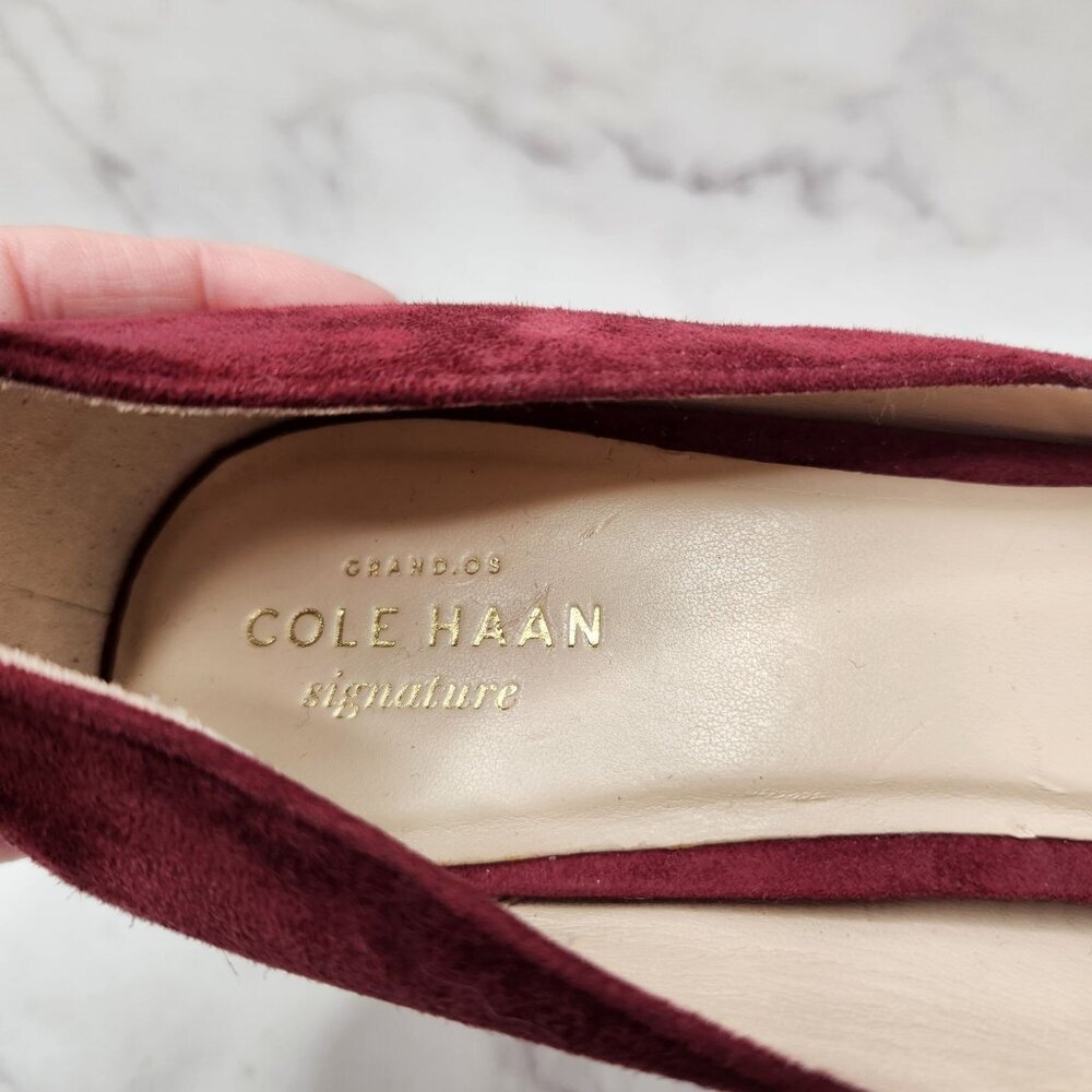 Cole Haan Grand OS Signature Maroon Velvet Stiletto Heels Pumps Women's 10 - Picture 10 of 11
